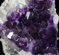Dark Purple Amethyst Cluster On Wood Base #54366-2